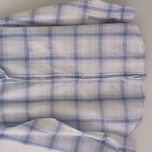 Frank & Eileen Relaxed Button Up Oversized Blue Striped Shirt Minimalist Coastal - Picture 3 of 7